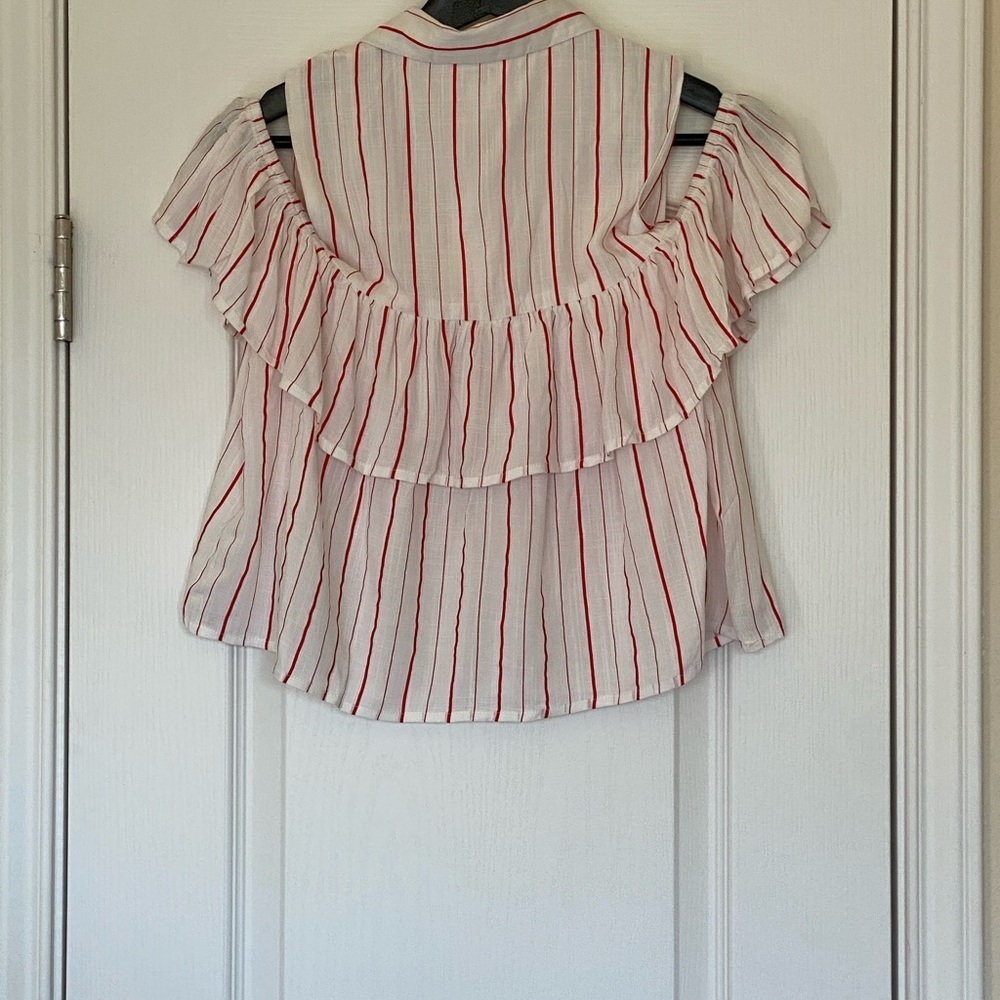 Meek Cold Shoulder Ruffle Crop Top - Picture 2 of 2
